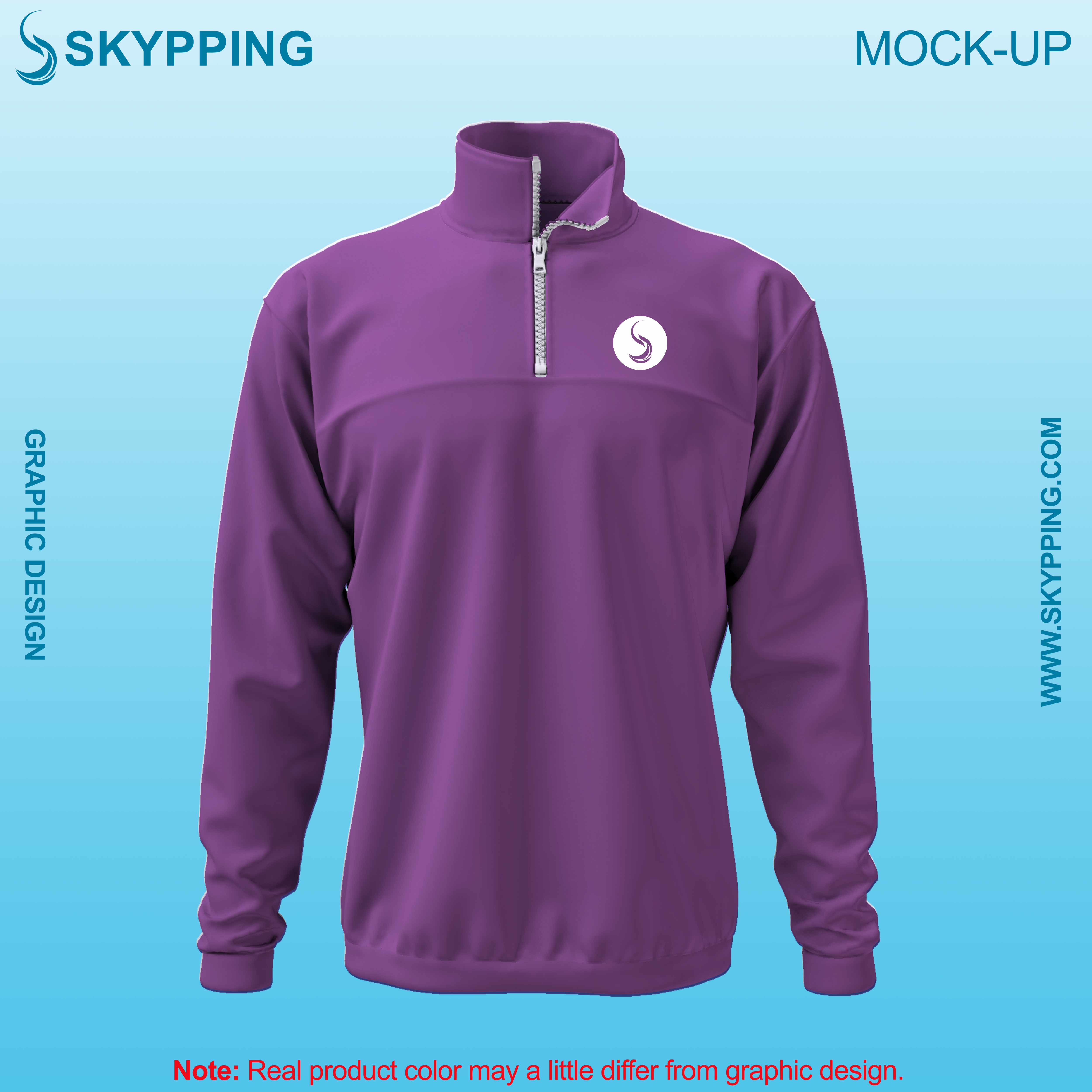 Toddle neck set-in style sleeve with quarter zip sweatshirt for men